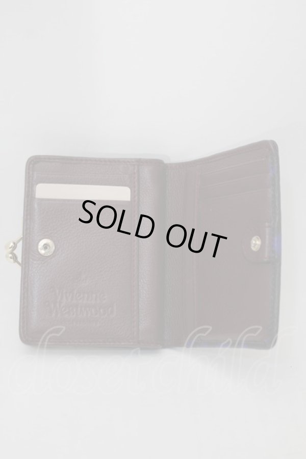 画像4: ヴィヴィアンウエストウッド 中古 / オーブ二ツ折リ財布  黒ｘ青  S-25-10-22-006-bl-HR-ZS (4)