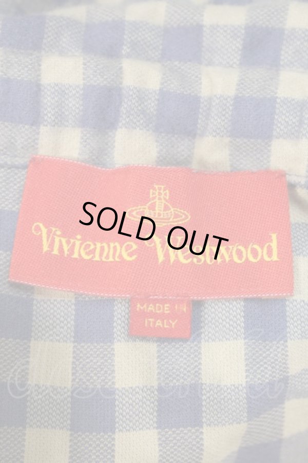 画像4: ヴィヴィアンウエストウッド 中古 / ギンガムチェックオフショルカットソー  ベージュｘブルー  S-25-10-22-028-to-HR-ZS (4)
