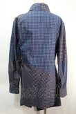 画像2: ヴィヴィアンウエストウッド MAN 中古 / ギンガムチェックパッチワークシャツ 44 青xグレーx黒  S-25-10-22-035-bl-AS-ZS (2)