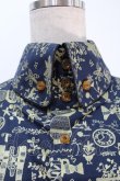 画像3: ヴィヴィアンウエストウッド MAN 中古 / 箔プリントシャツ  I 紺xゴールド  S-25-10-22-036-bl-AS-ZS (3)