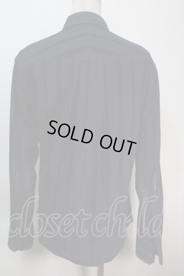 画像2: ヴィヴィアンウエストウッド MAN 中古 / ベロアストライプシャツ 44 紺  S-25-10-22-037-bl-AS-ZS (2)