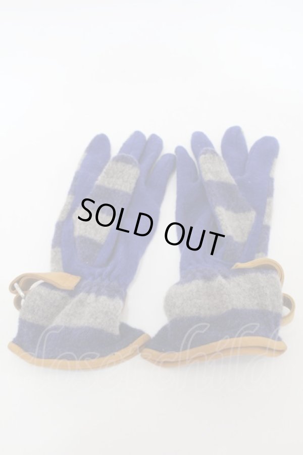 画像2: ヴィヴィアンウエストウッド 中古 / ボーダーグローブ  紺ｘグレー  S-25-10-22-009-gd-AS-ZS (2)