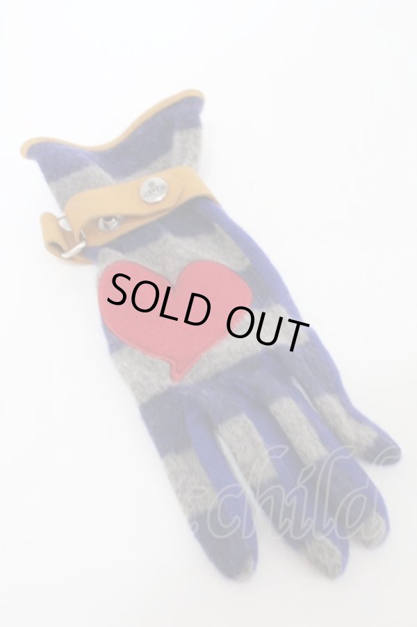 画像3: ヴィヴィアンウエストウッド 中古 / ボーダーグローブ  紺ｘグレー  S-25-10-22-009-gd-AS-ZS (3)