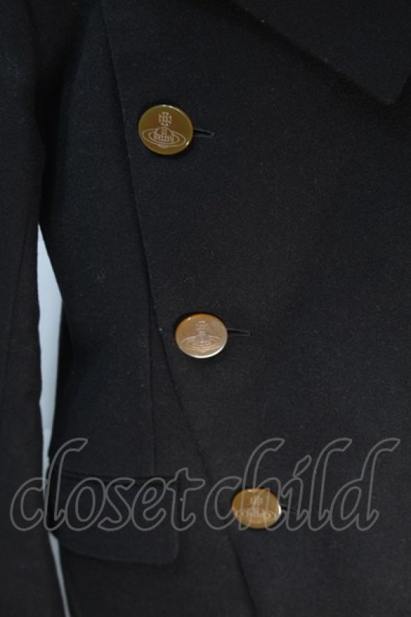 画像3: ヴィヴィアンウエストウッド MAN 中古 / メルトンミントカラーコート 48 黒  S-25-10-22-046-co-AS-ZS (3)