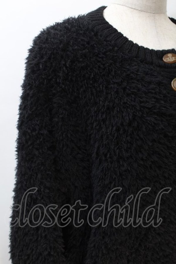 画像3: ヴィヴィアンウエストウッド 中古 / シャギーカーディガン 00 黒  S-25-10-22-047-to-AS-ZS (3)