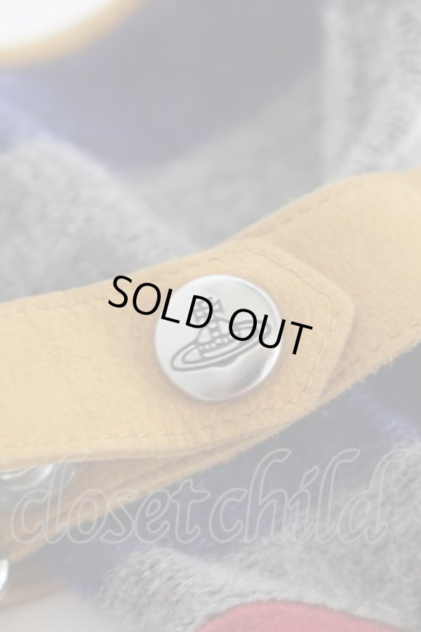 画像4: ヴィヴィアンウエストウッド 中古 / ボーダーグローブ  紺ｘグレー  S-25-10-22-009-gd-AS-ZS (4)