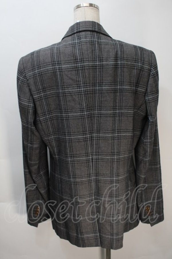 画像2: ヴィヴィアンウエストウッド MAN 中古 / /チェックジャケット 50 グレー  S-25-10-22-050-to-AS-ZS (2)