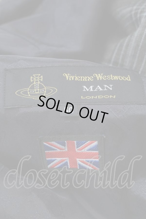 画像3: ヴィヴィアンウエストウッド MAN 中古 / /チェックジャケット 50 グレー  S-25-10-22-050-to-AS-ZS (3)