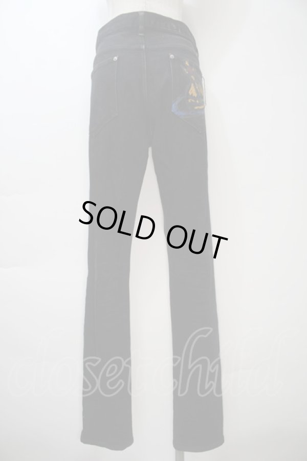 画像2: ヴィヴィアンウエストウッド MAN 中古 / オーブプリントポケットデニム 48 黒  S-25-10-22-057-pa-AS-ZS (2)