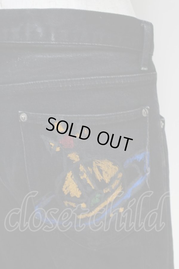 画像3: ヴィヴィアンウエストウッド MAN 中古 / オーブプリントポケットデニム 48 黒  S-25-10-22-057-pa-AS-ZS (3)