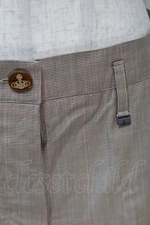 画像3: ヴィヴィアンウエストウッド 中古 / ウィンドーペーンチェックパンツ 38 ベージュ  S-25-10-22-058-pa-HR-ZS (3)