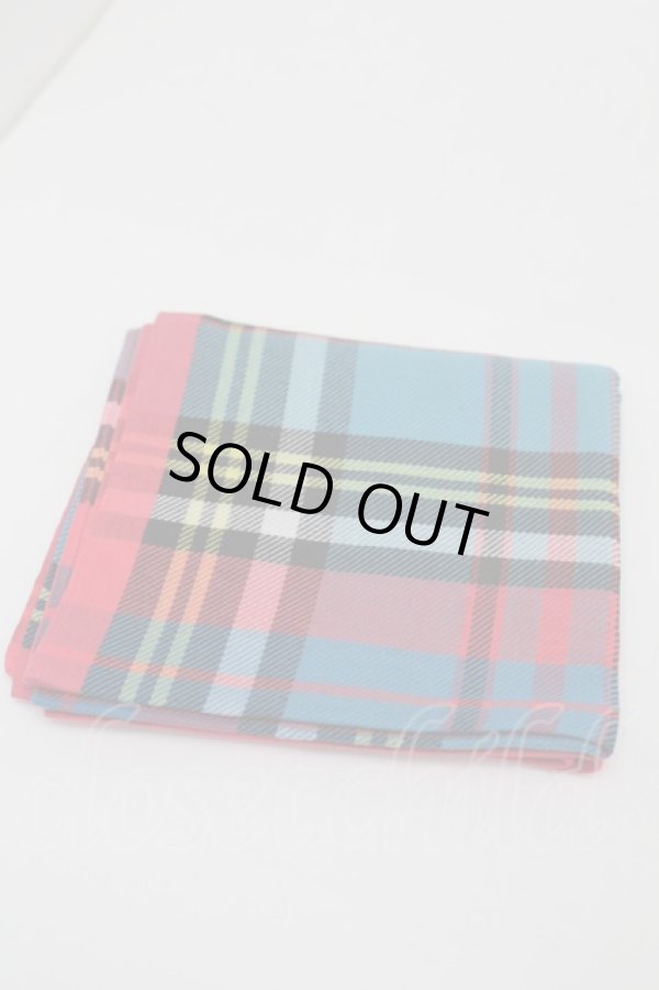 画像2: ヴィヴィアンウエストウッド 中古 / チェックハンカチ  ブルー  S-25-10-22-003-gd-AS-ZS (2)