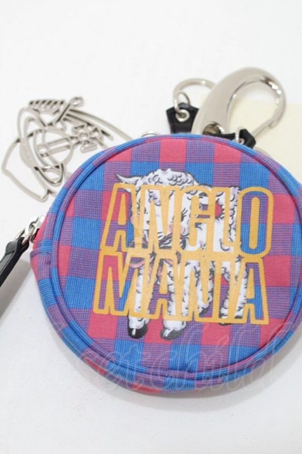 画像3: ANGLOMANIA 中古 / チャーム付キポーチ  ピンクxサックス  S-25-10-29-003-gd-AS-ZS (3)