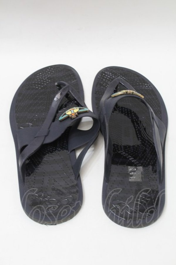 画像3: ヴィヴィアンウエストウッド 中古 / オーブラバーサンダル 42 黒  S-25-10-29-024-sh-AS-ZS (3)