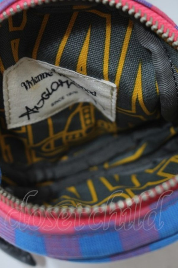 画像4: ANGLOMANIA 中古 / チャーム付キポーチ  ピンクxサックス  S-25-10-29-003-gd-AS-ZS (4)