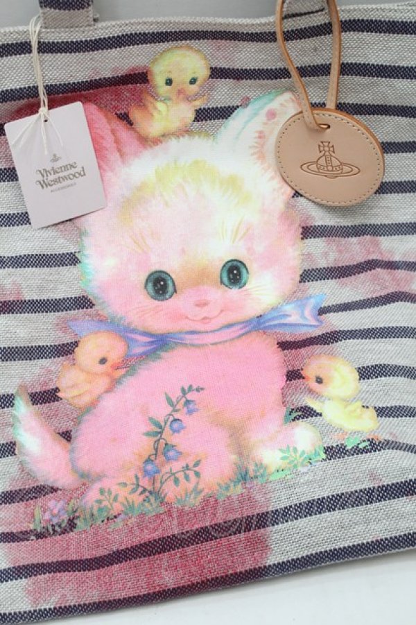 画像3: ヴィヴィアンウエストウッド 中古 / ワインステインKITTENトートバッグ  ベージュ  S-25-10-29-029-ba-AS-ZS (3)