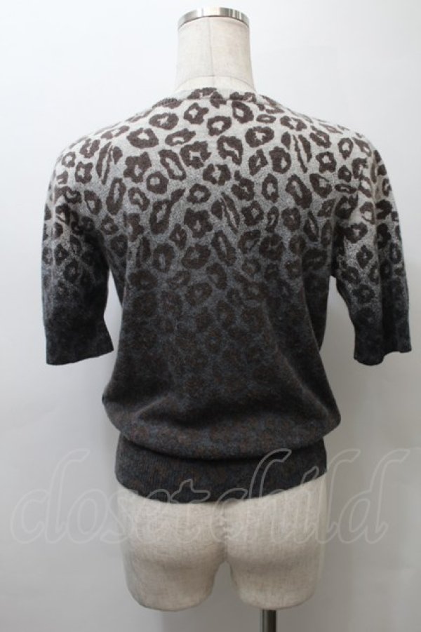 画像2: ヴィヴィアンウエストウッド 中古 / グラデーションレオパード半袖ニット 2 グレーx黒  S-25-10-29-033-to-AS-ZS (2)