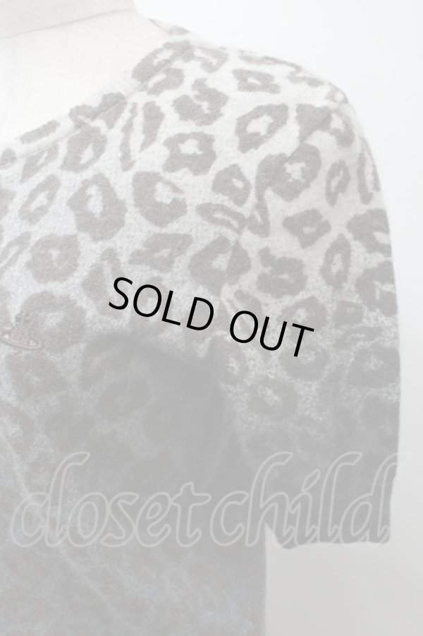 画像3: ヴィヴィアンウエストウッド 中古 / グラデーションレオパード半袖ニット 2 グレーｘ黒  S-25-10-29-033-to-AS-ZS (3)