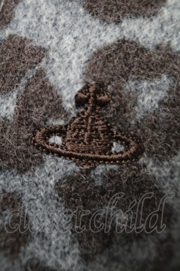 画像4: ヴィヴィアンウエストウッド 中古 / グラデーションレオパード半袖ニット 2 グレーx黒  S-25-10-29-033-to-AS-ZS (4)