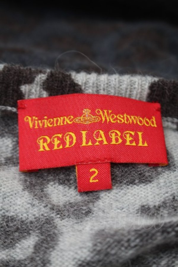 画像5: ヴィヴィアンウエストウッド 中古 / グラデーションレオパード半袖ニット 2 グレーx黒  S-25-10-29-033-to-AS-ZS (5)