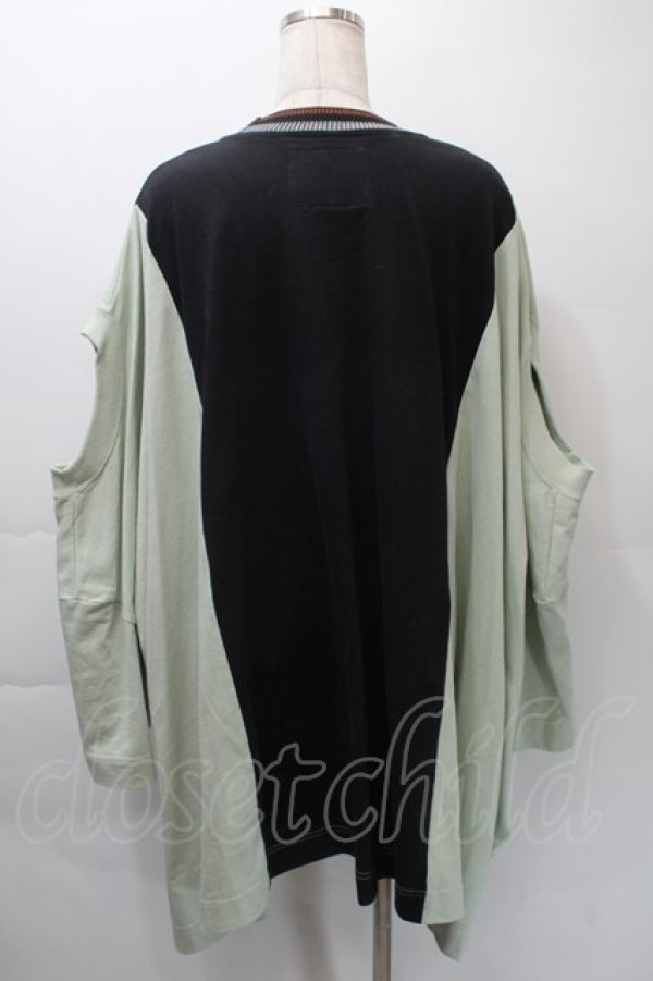 画像2: ヴィヴィアンウエストウッド MAN 中古 / BUY LESS CHOOSE WELL スウェット 00 黒xグリーン  S-25-10-29-035-ts-HR-ZS (2)