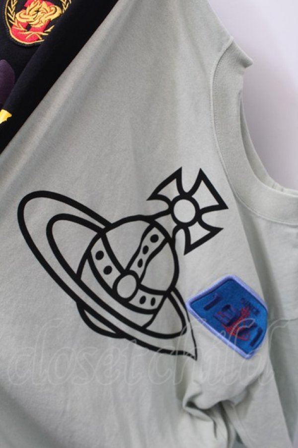 画像5: ヴィヴィアンウエストウッド MAN 中古 / BUY LESS CHOOSE WELL スウェット 00 黒xグリーン  S-25-10-29-035-ts-HR-ZS (5)