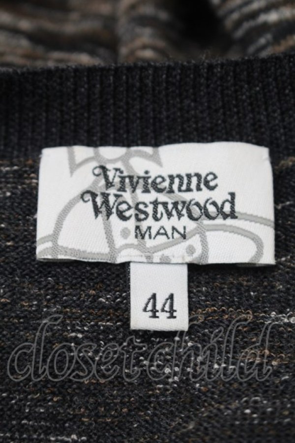 画像5: ヴィヴィアンウエストウッド MAN 中古 / ジャガードニット 44 ブラウンxグレー  S-25-10-29-037-to-AS-ZS (5)