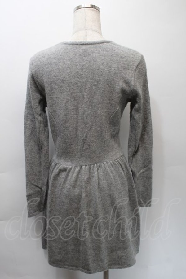 画像2: ヴィヴィアンウエストウッド 中古 / アラベスクオーブジャガードニットワンピース 2 グレー  S-25-10-29-038-op-AS-ZS (2)