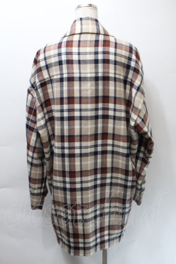 画像2: ヴィヴィアンウエストウッド MAN 中古 / チェックウールコート  ベージュ  S-25-10-29-040-co-AS-ZS (2)