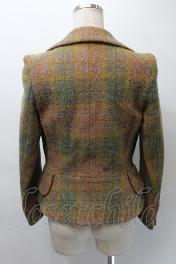 画像2: ヴィヴィアンウエストウッド 中古 / × Harris Tweed ウールラブジャケット  オフ  S-25-10-29-041-jc-AS-ZS (2)