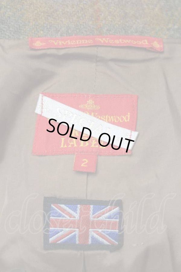 画像4: ヴィヴィアンウエストウッド 中古 / × Harris Tweed ウールラブジャケット  オフ  S-25-10-29-041-jc-AS-ZS (4)