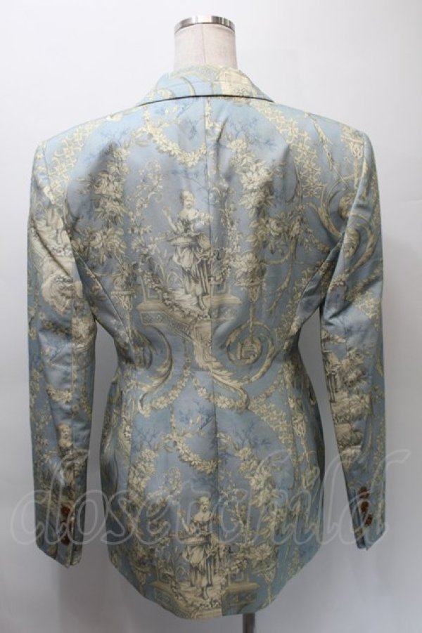 画像2: ヴィヴィアンウエストウッド 中古 / Lauren toile de Jouyコットンジャケット 44 サックス  S-25-10-29-042-ts-AS-ZS (2)