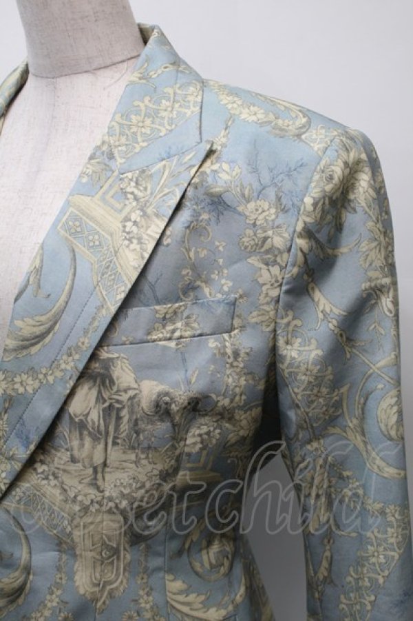 画像3: ヴィヴィアンウエストウッド 中古 / Lauren toile de Jouyコットンジャケット 44 サックス  S-25-10-29-042-ts-AS-ZS (3)