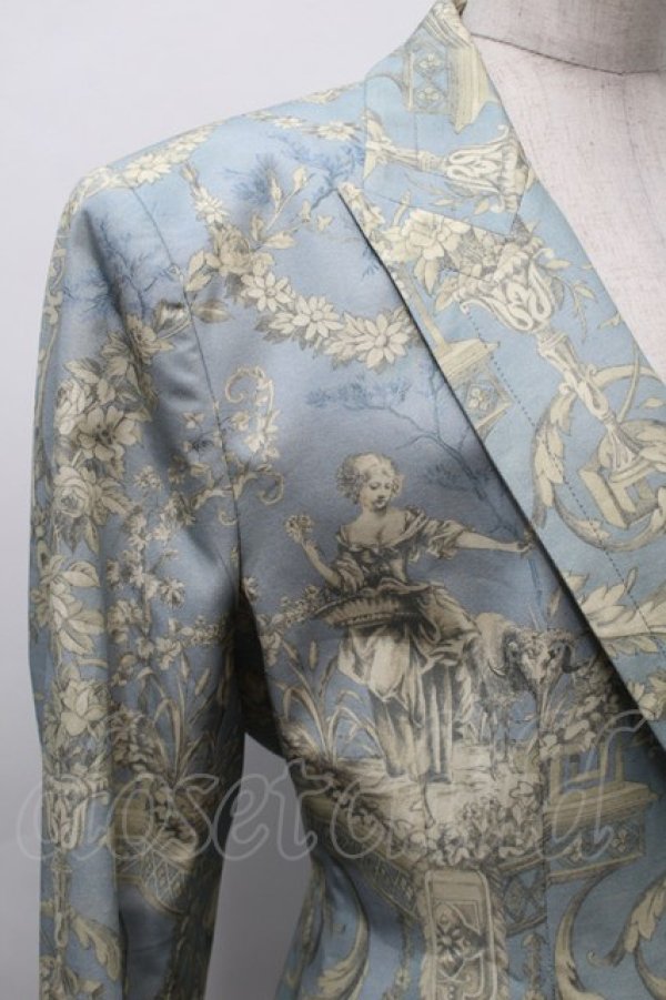 画像4: ヴィヴィアンウエストウッド 中古 / Lauren toile de Jouyコットンジャケット 44 サックス  S-25-10-29-042-ts-AS-ZS (4)