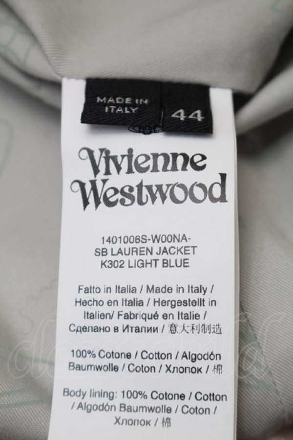 画像6: ヴィヴィアンウエストウッド 中古 / Lauren toile de Jouyコットンジャケット 44 サックス  S-25-10-29-042-ts-AS-ZS (6)