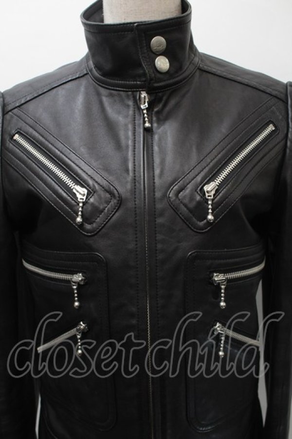 画像3: ヴィヴィアンウエストウッド 中古 / シングルライダースジャケット 2 黒  S-25-10-29-044-jc-AS-ZS (3)