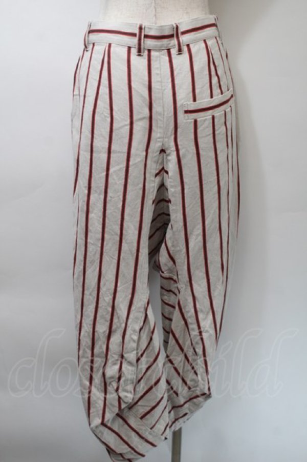 画像2: ヴィヴィアンウエストウッド 中古 / ストライプサルエルパンツ 1 ベージュx赤  S-25-10-29-048-pa-AS-ZS (2)