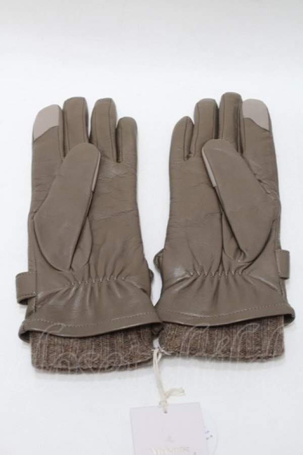 画像2: ヴィヴィアンウエストウッド 中古 / レザーグローブ  ベージュ  S-25-10-29-007-wa-AS-ZS (2)