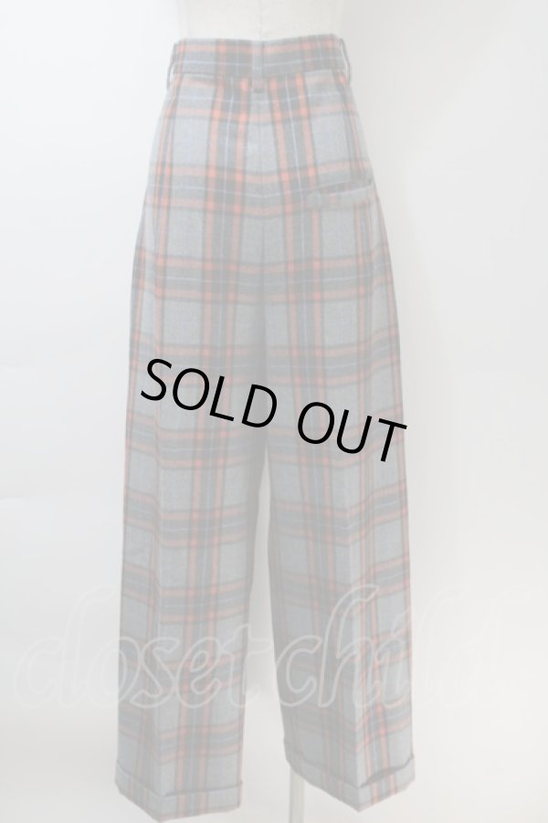 画像2: ヴィヴィアンウエストウッド MAN 中古 / トラウザーズタータンチェックパンツ 44 グレーｘオレンジ  S-25-10-29-053-pa-AS-ZH (2)