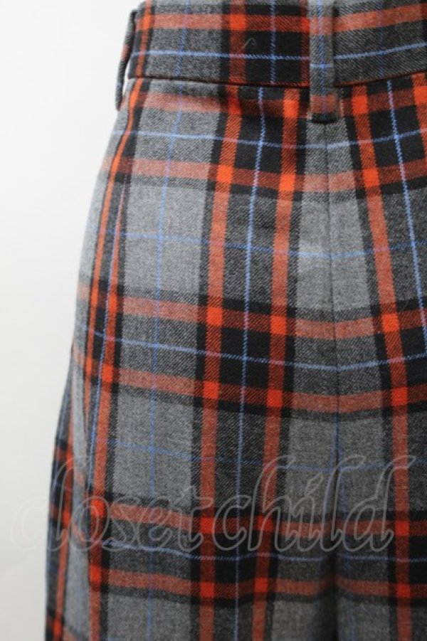 画像3: ヴィヴィアンウエストウッド MAN 中古 / トラウザーズタータンチェックパンツ 44 グレーxオレンジ  S-25-10-29-053-pa-AS-ZS (3)