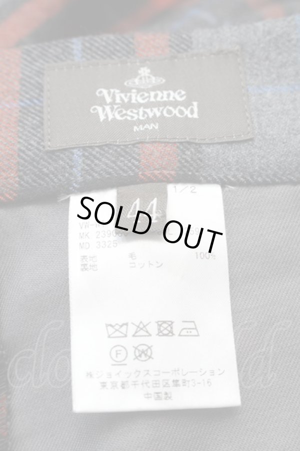 画像4: ヴィヴィアンウエストウッド MAN 中古 / トラウザーズタータンチェックパンツ 44 グレーｘオレンジ  S-25-10-29-053-pa-AS-ZH (4)