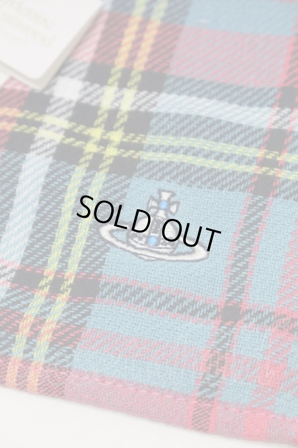 画像3: ヴィヴィアンウエストウッド 中古 / チェックハンカチ  ブルー  S-25-10-29-001-gd-AS-ZS (3)