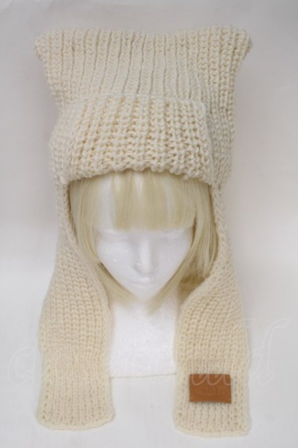 画像2: ヴィヴィアンウエストウッド 中古 / キャットイヤーニットキャップ  オフ  S-25-10-29-018-gd-AS-ZS (2)