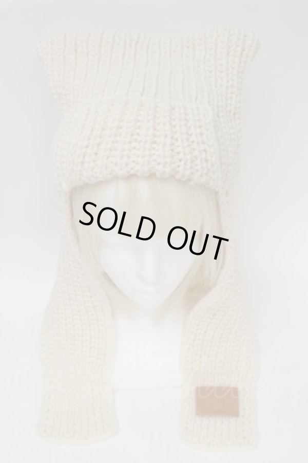 画像2: ヴィヴィアンウエストウッド 中古 / キャットイヤーニットキャップ  オフ  S-25-10-29-018-gd-AS-ZS (2)