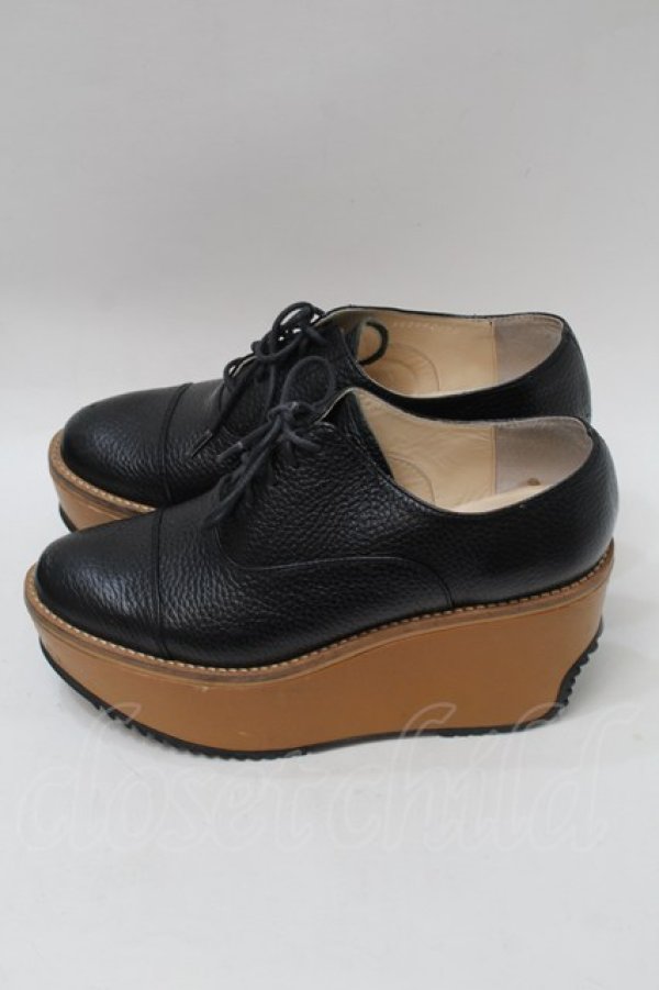 画像2: ヴィヴィアンウエストウッド 中古 / ウェッジソールシューズ 39 黒  S-25-10-29-019-sh-AS-ZS (2)