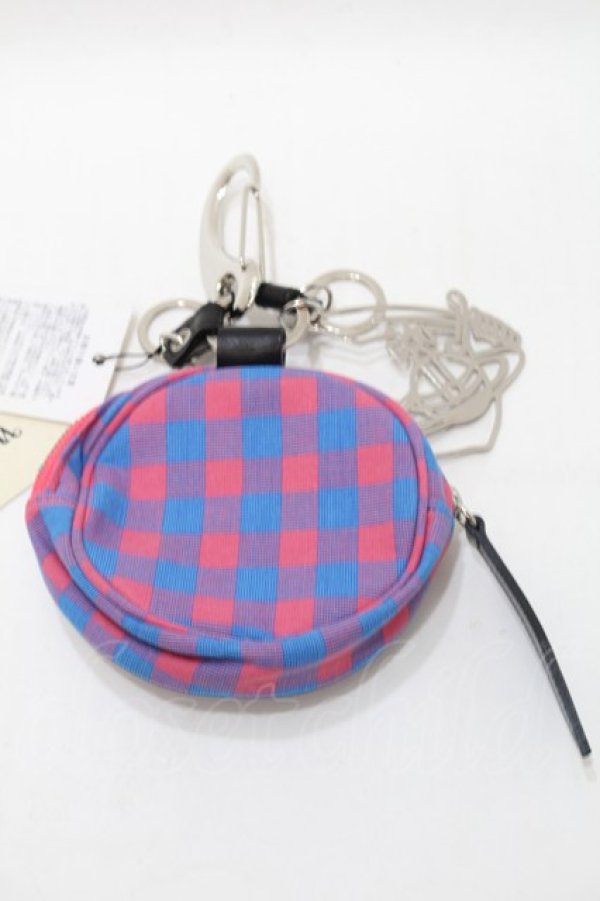 画像2: ANGLOMANIA 中古 / チャーム付キポーチ  ピンクxサックス  S-25-10-29-003-gd-AS-ZS (2)