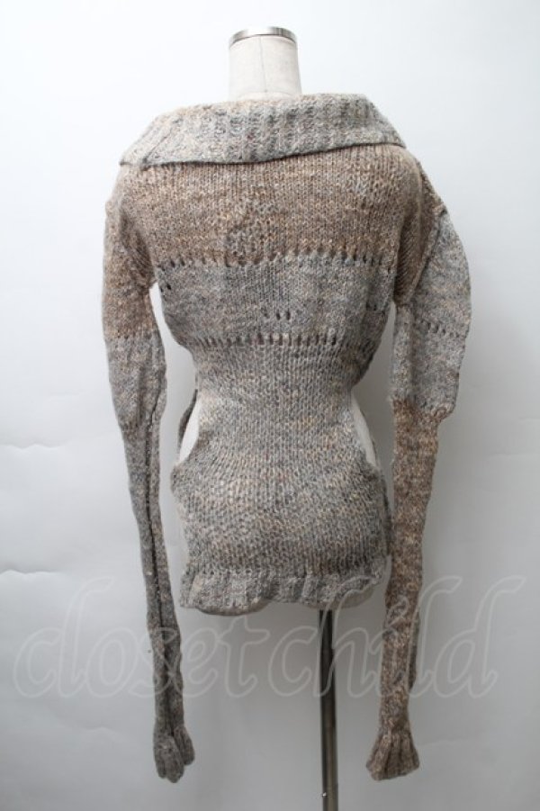 画像2: ヴィヴィアンウエストウッド 中古 / 変形ウールニットセーター S ブラウン  S-25-11-19-029-to-AS-ZS (2)