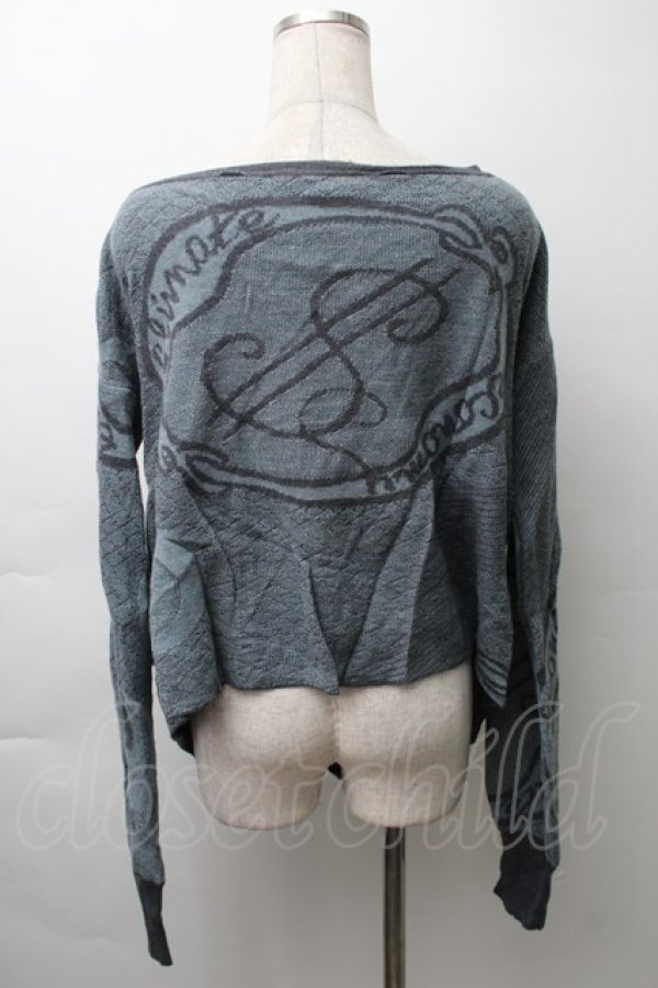 画像2: ヴィヴィアンウエストウッド 中古 / グラフティオーブ刺繍総柄カーディガン S/M ブルーグレー  S-25-11-19-035-to-AS-ZS (2)