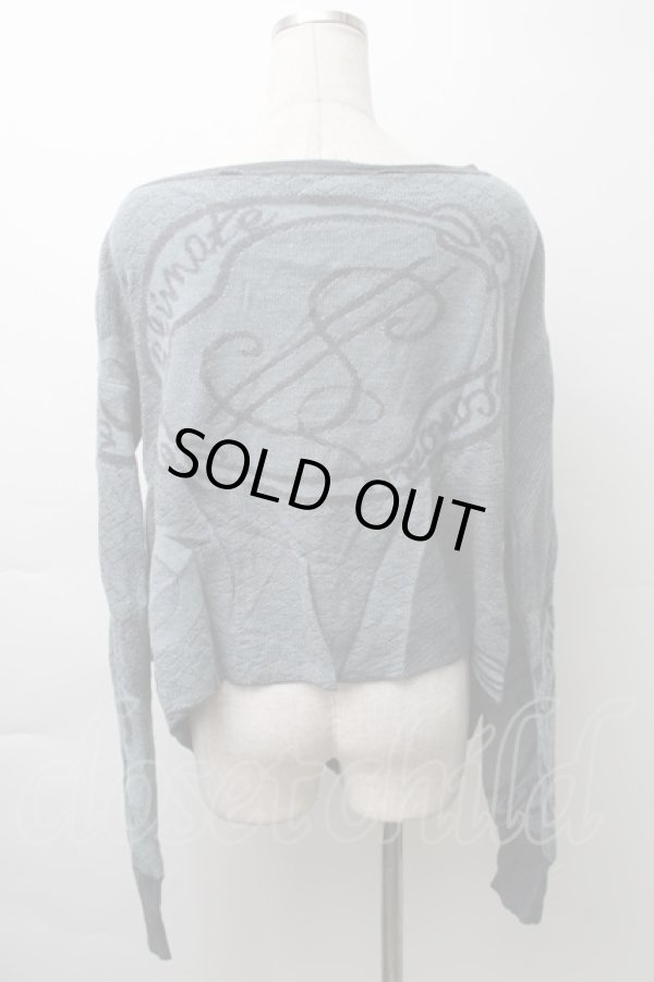 画像2: ヴィヴィアンウエストウッド 中古 / グラフティオーブ刺繍総柄カーディガン S/M ブルーグレー  S-25-11-19-035-to-AS-ZS (2)