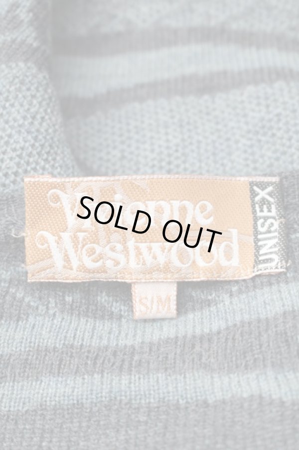 画像4: ヴィヴィアンウエストウッド 中古 / グラフティオーブ刺繍総柄カーディガン S/M ブルーグレー  S-25-11-19-035-to-AS-ZS (4)